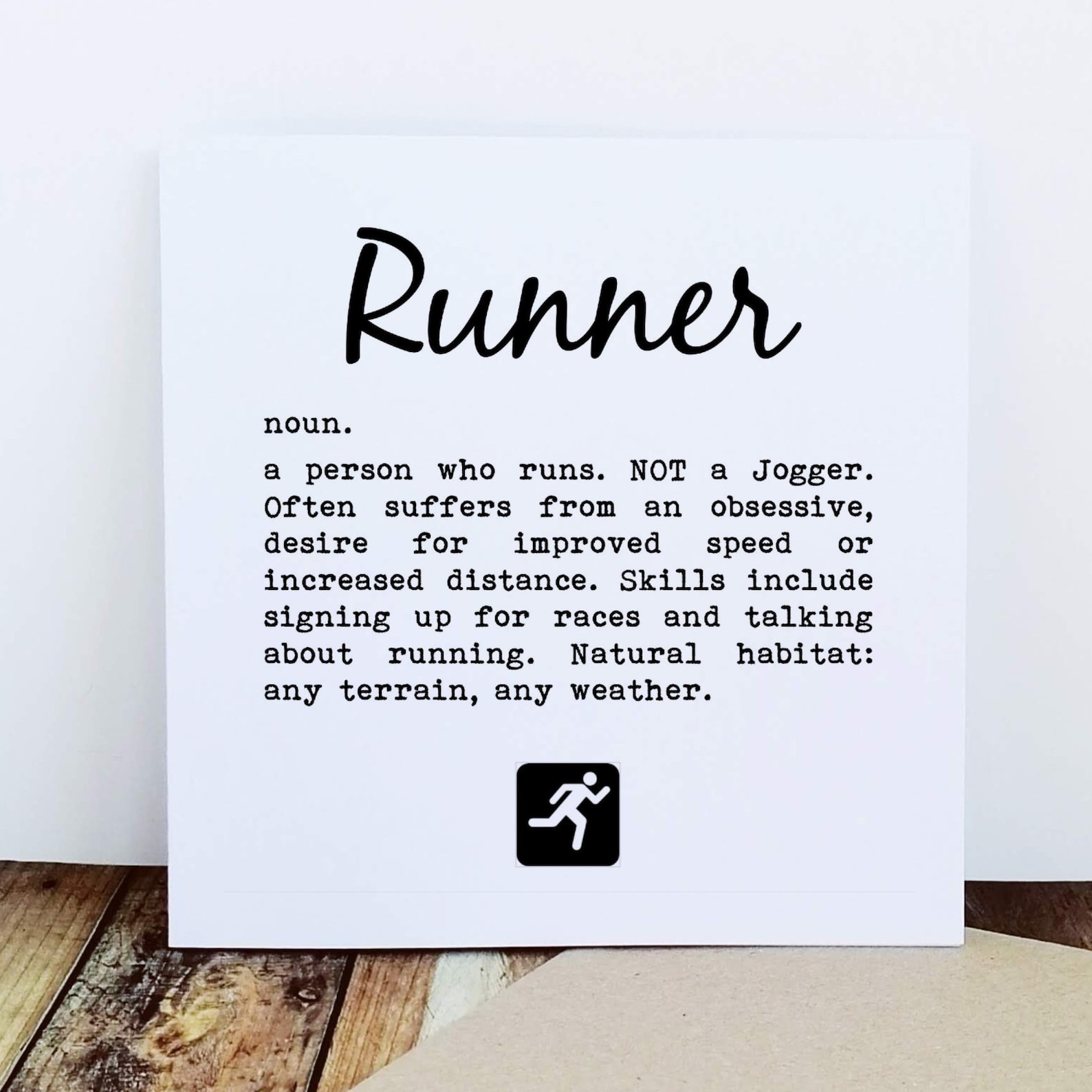 Runner Definition Running Card Runner Card Card for a Etsy UK