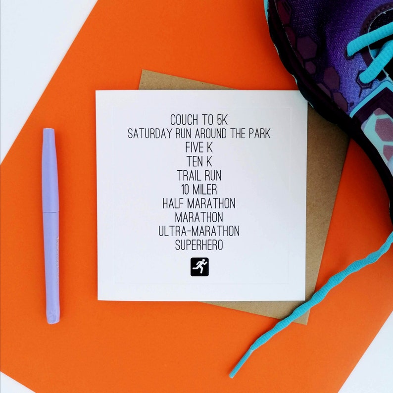 Running Superhero Running Card Runner Card Card for Etsy