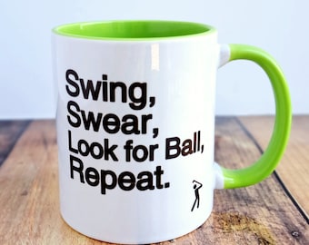 Golf Gifts For Men - Swing Swear Mug. Golfer Socks. Gifts for Golfers, Golf Gifts for Men, Coffee Mug for Golfer, Golf Gifts for Dad