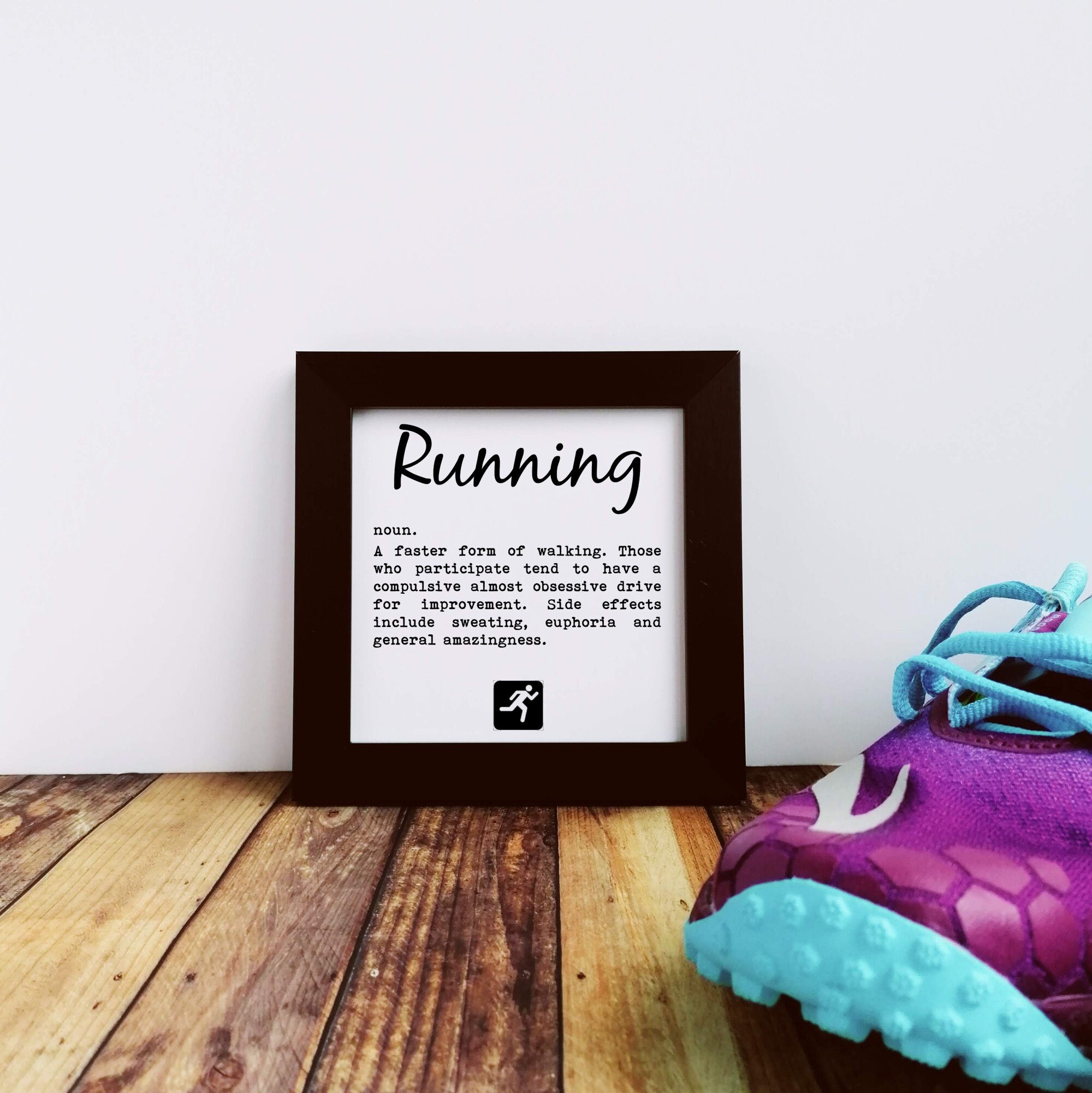 Running Gifts, Running Definition, Small Framed Print, Gifts for Runners, Running Wall Art