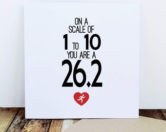 On a Scale of 1 to 10....Marathon Card, Card for Marathon Runner, Good Luck Marathon, Funny Marathon Card