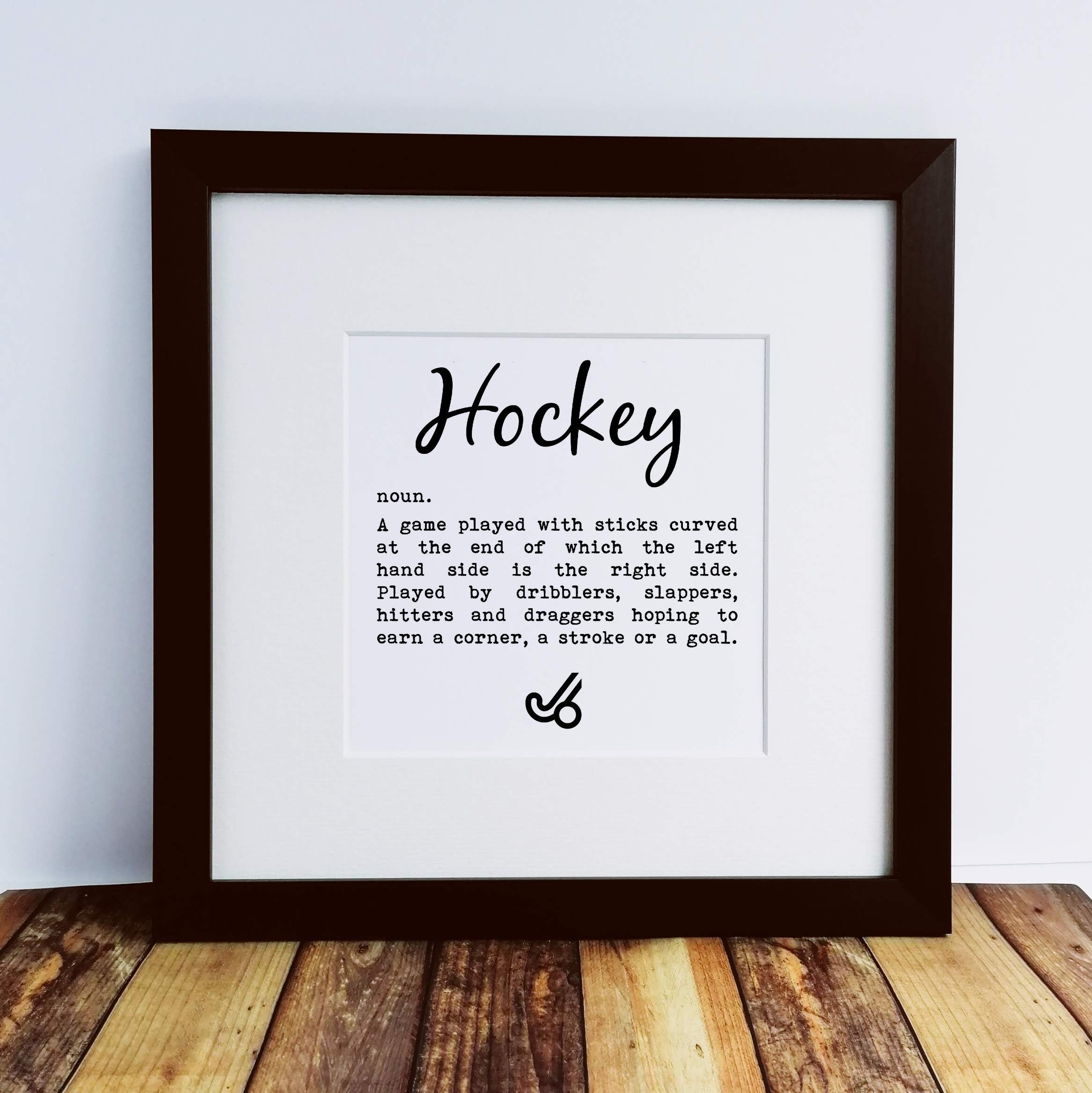 Hockey Gifts Hockey Large Print. Field Hockey Frames Etsy UK