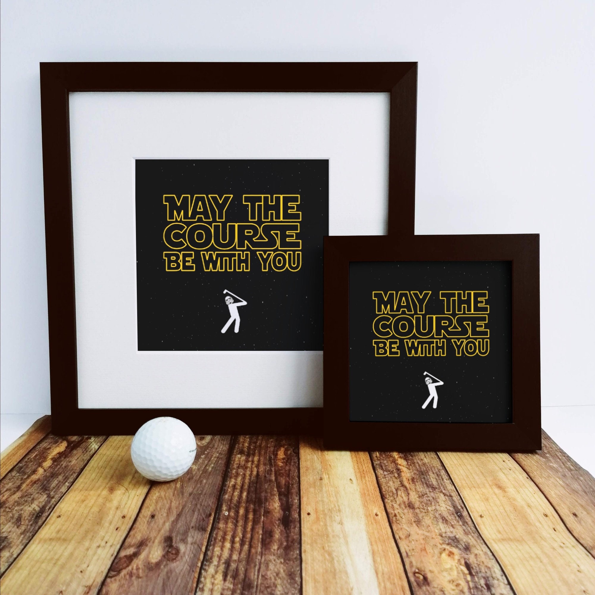 Golf Gifts. May the Course. Large Framed Print, Gifts for Golfers, Dad