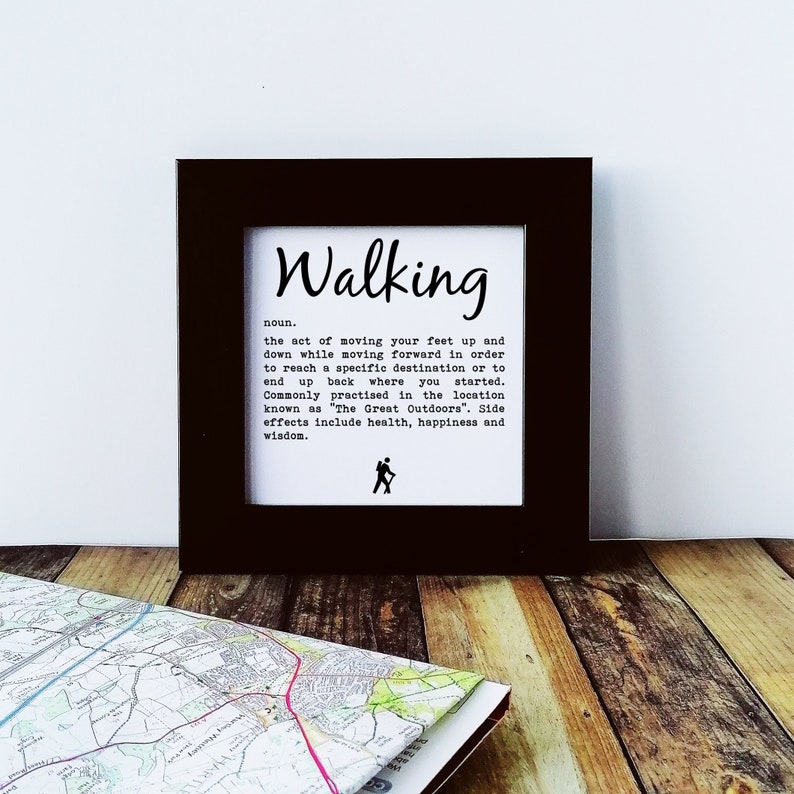 Walking Gift Small Framed Print Definition of Walking. Etsy