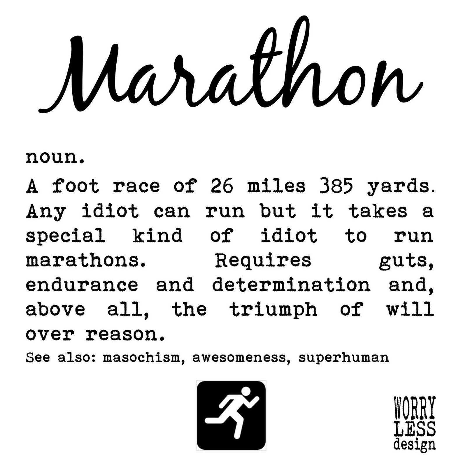 Marathon Gifts Marathon Definition Running Art Print Etsy
