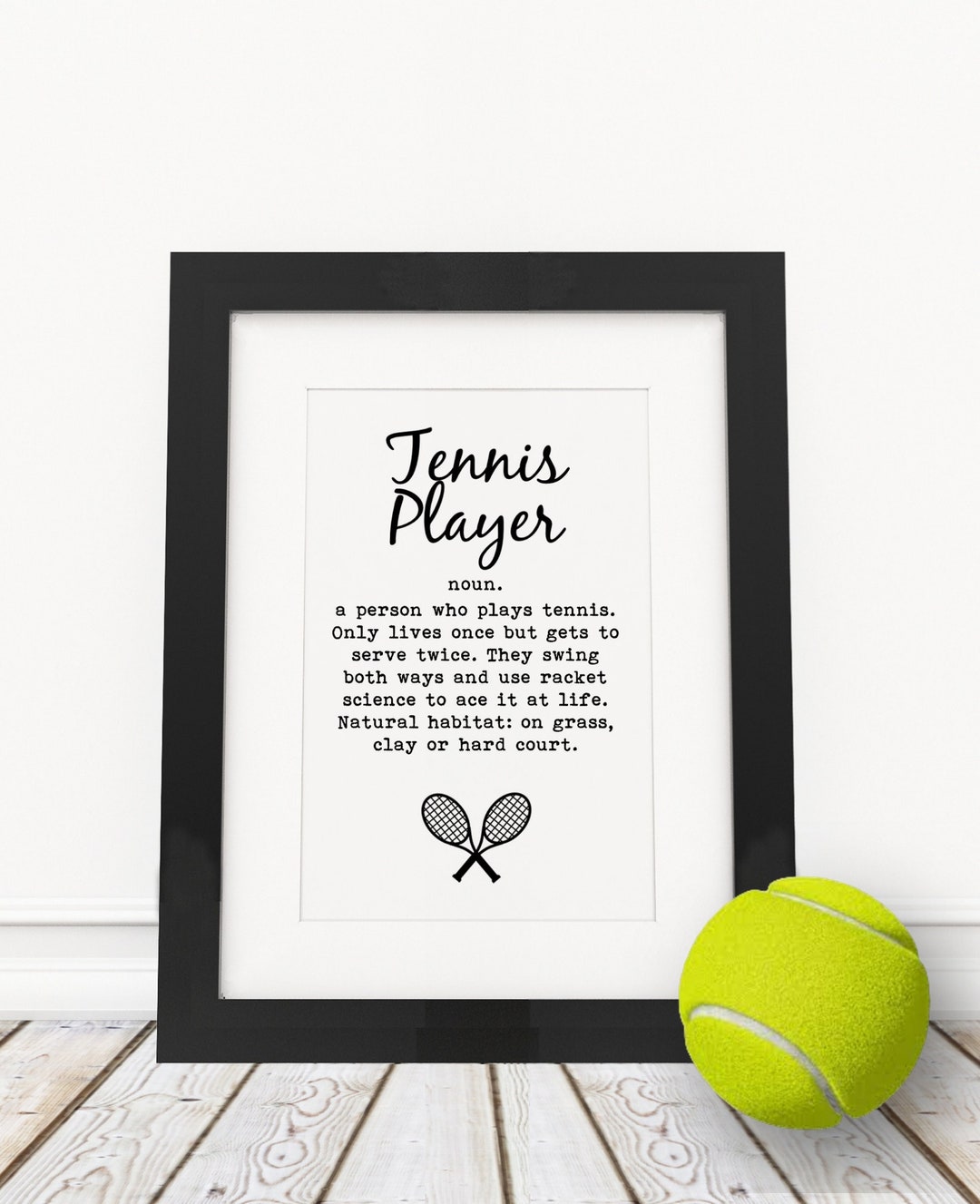 Tennis Dictionary Art Tennis Player Definition Tennis Art Etsy
