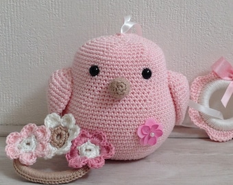 Haak baby muziek doos / Haak dieren / Kwekerij decor / Douche cadeau / Haak vogel