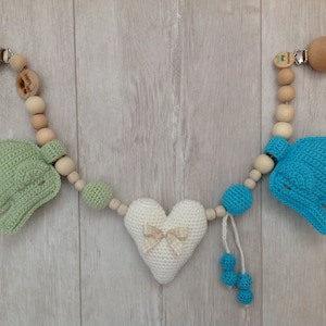 Crochet stroller chain /Stroller mobile/Crochet pram chain