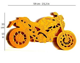 Bass-relief motorbike- gift for bike lover-ducati monster- wooden engrave "MOTORBIKE"  G.Nus FurnITure  ETSYITALIATEAM gnus furniture