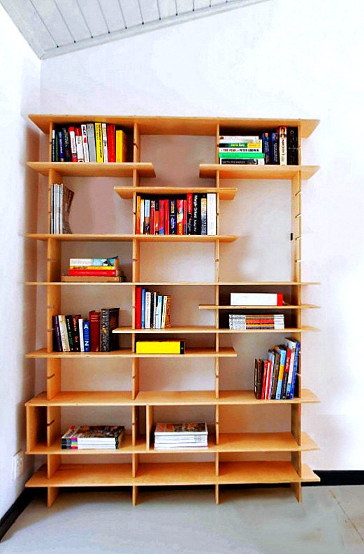 Wooden Builtin Bookcase Easy and Fun to Assemble G.nus Etsy