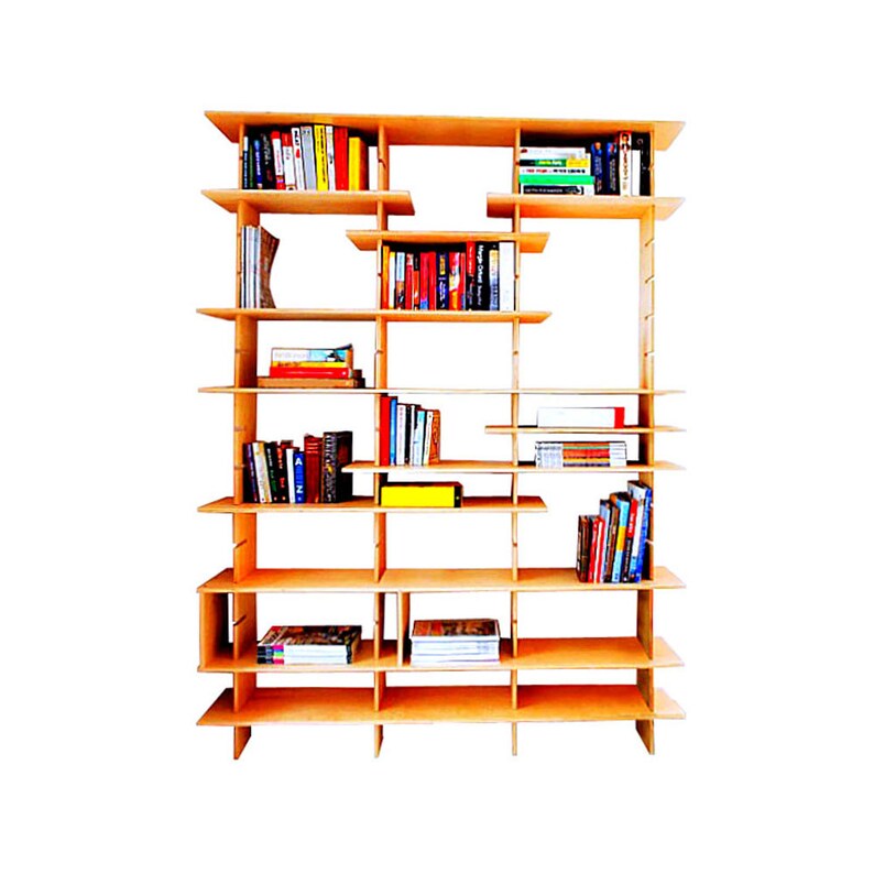 Wooden Builtin Bookcase Easy and Fun to Assemble G.nus Etsy