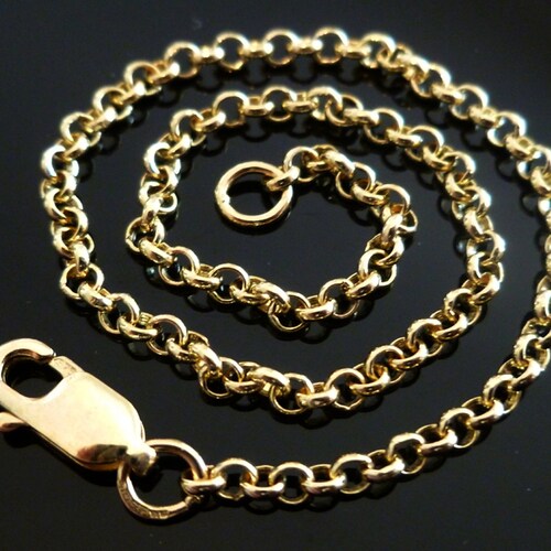 Solid Gold Rolo Belcher Chain 9ct 9k 