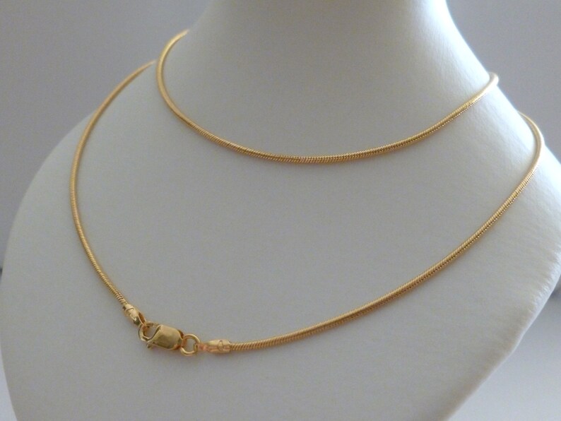 18k Gold Snake Chain Necklace 18ct 750 Solid Gold Rope Chain Etsy