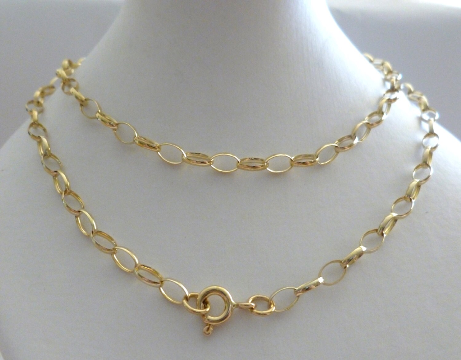 Solid Gold Belcher Chain 10k 9ct 375 9k 