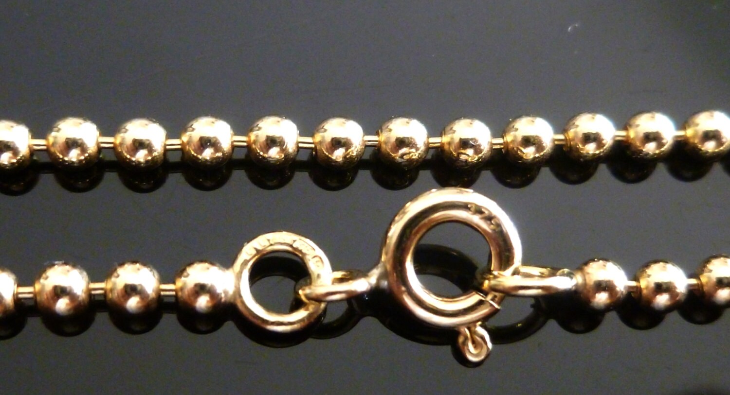 9ct Solid Yellow Gold Bead Ball Chain Necklace 2.2mm 16 Etsy Australia