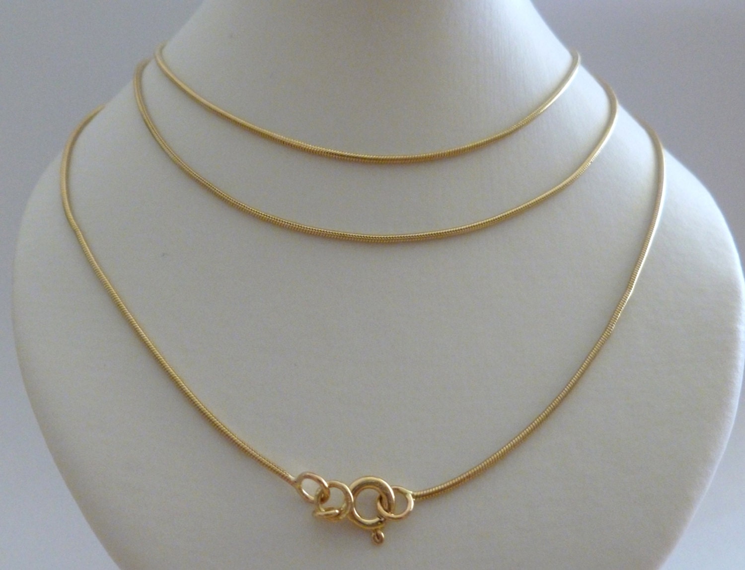 9ct Solid Yellow Gold Snake Fine Chain 