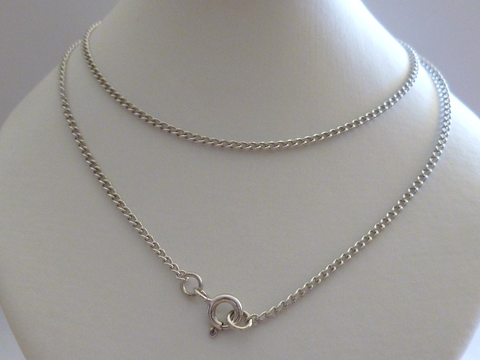 9ct Solid White Gold Curb Chain Link 
