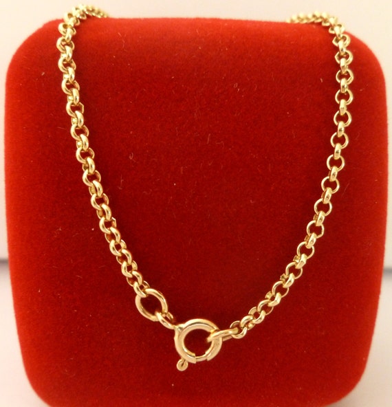 Gold Rolo Belcher Chain 9ct 375 9k 