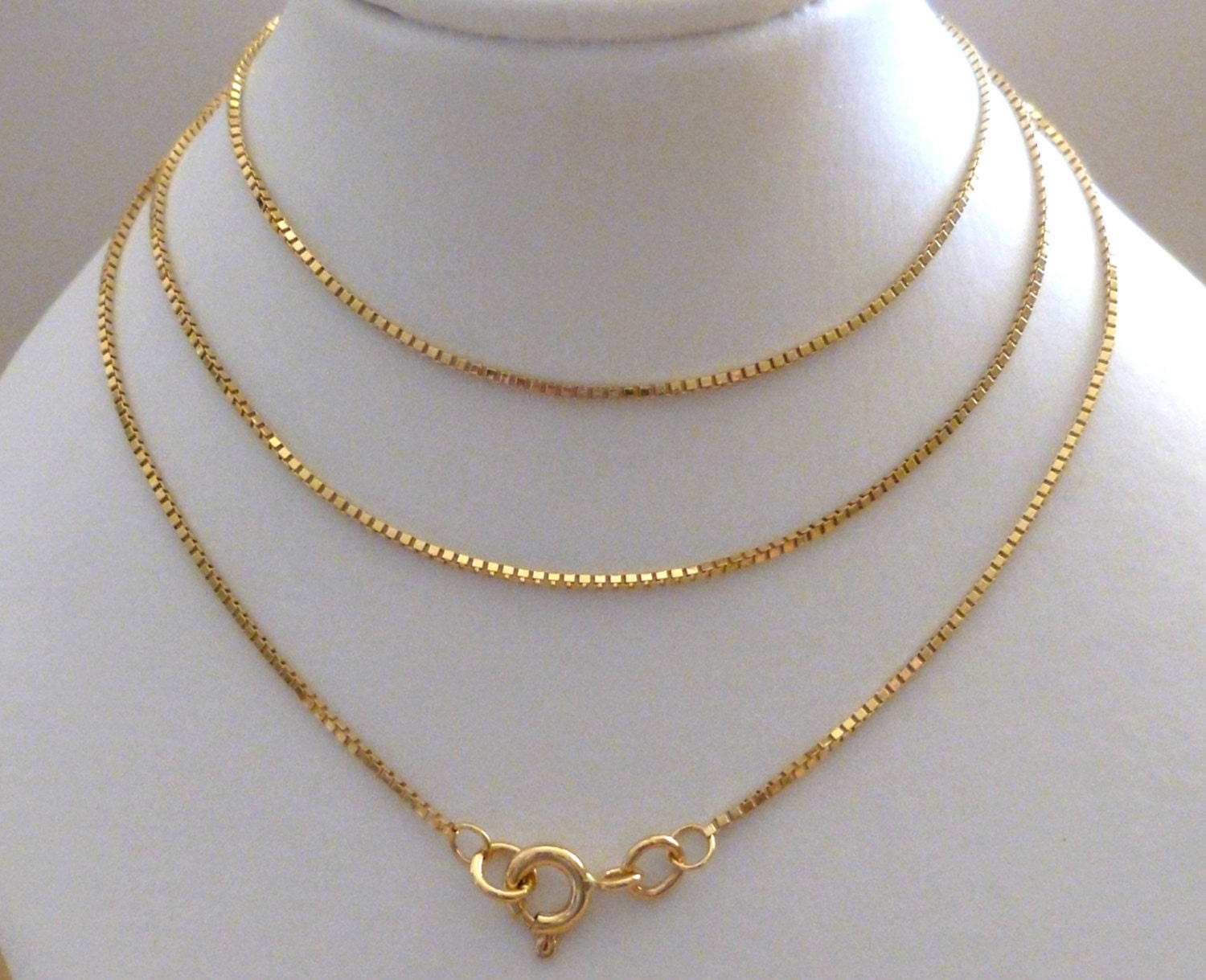 Gold Box Chain 10k 9k 375 Yellow White 