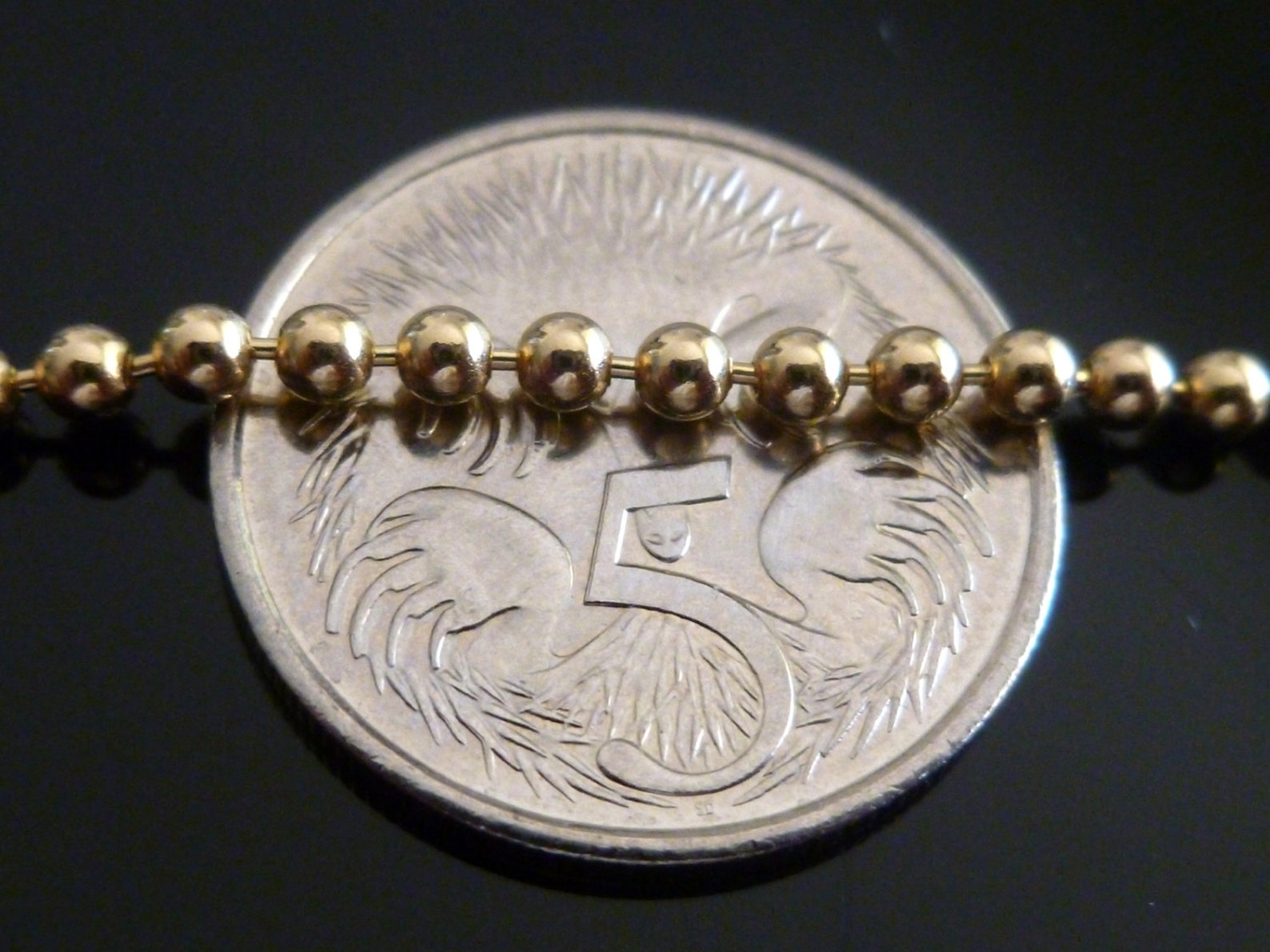 9ct Solid Yellow Gold Bead Ball Chain Necklace 2.2mm 16 Etsy