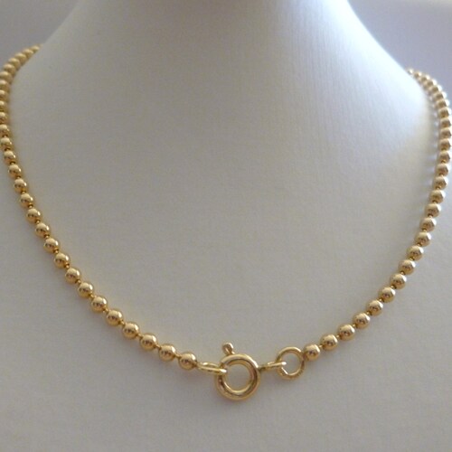 9ct Solid Yellow Gold Bead Ball Chain 