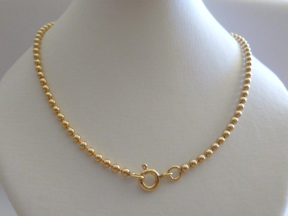 9ct Solid Yellow Gold Bead Ball Chain Necklace 2 2mm 16 - Mens 9ct Gold Chain With Pendant 9ct Solid Yellow Gold Bead Ball Chain Necklace 2 2mm 16 - Mens 9ct Gold Chain With Pendant