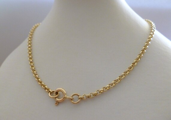 Gold Rolo Belcher Chain 9ct 375 9k 