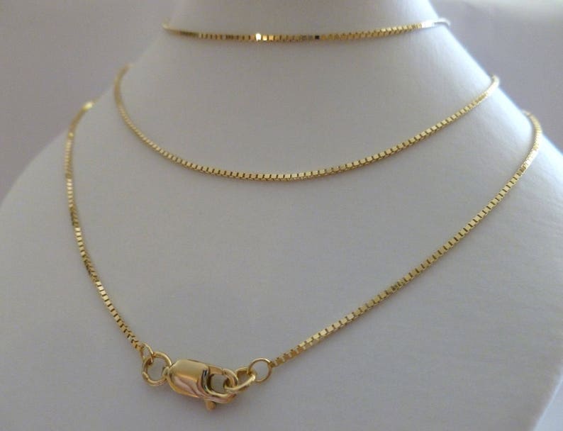 18K Gold Box Chain 18ct 750 Solid Gold Chain Men's Etsy
