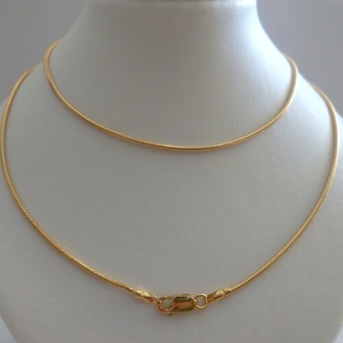 18ct 18k Gold Snake Rope Chain Necklace 