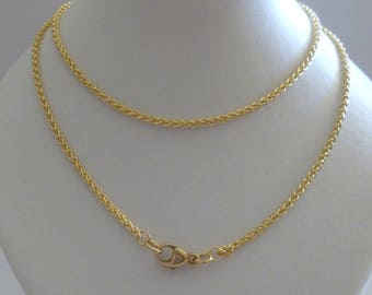 18k Gold Braided Wheat Rope Chain 