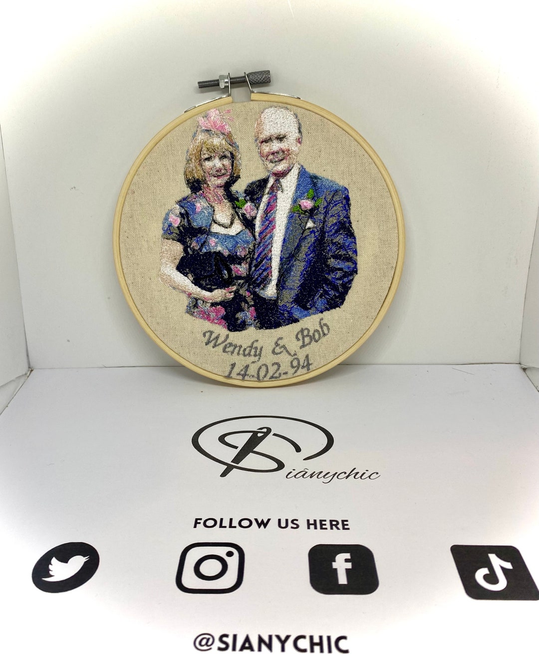 Personalised Portrait Photo Stitch Embroidery in a Hoop - Etsy