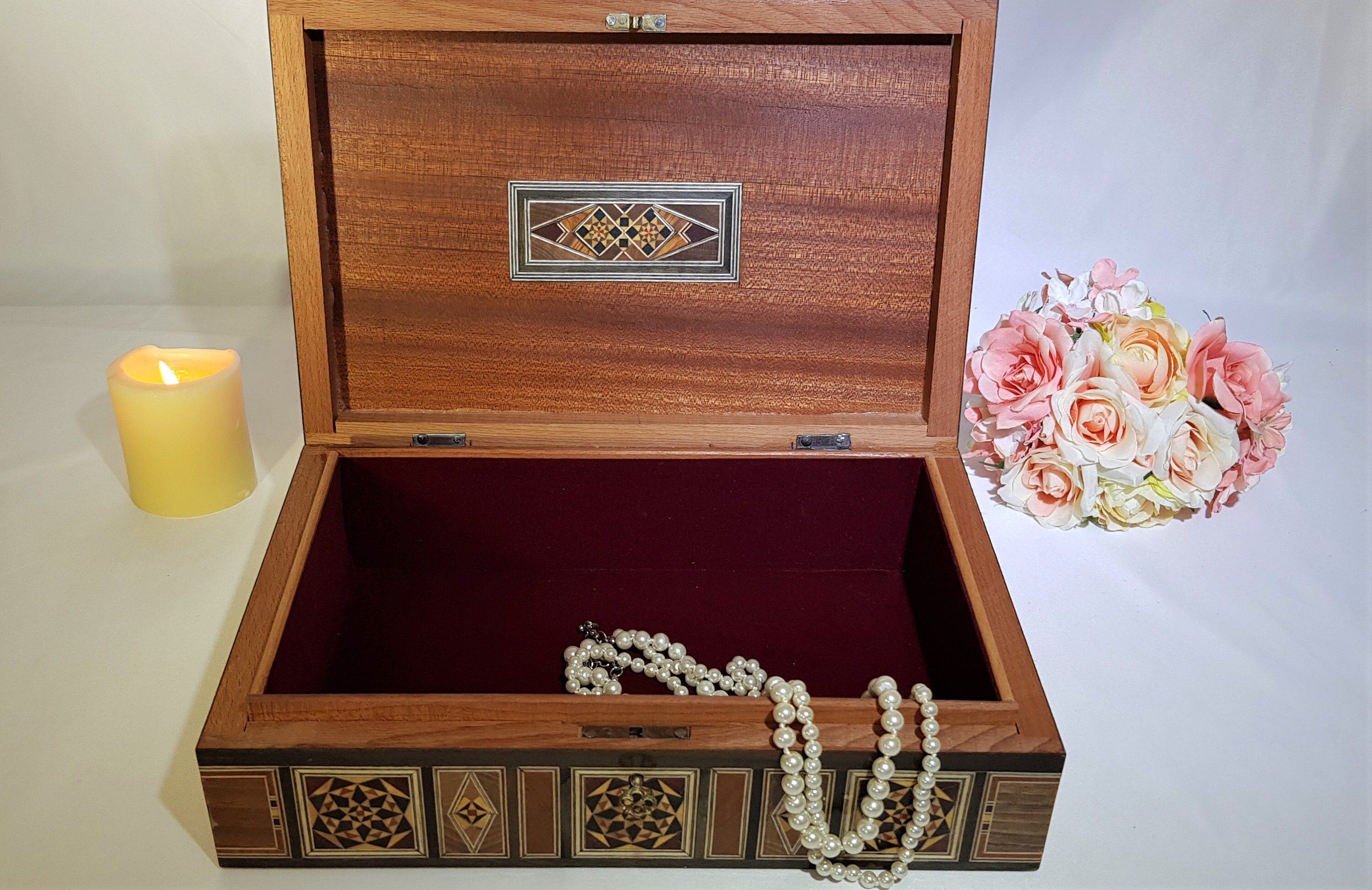 Mosaic Jewelry Box Memory Boxwith a Keyhandmade Inlaid With Etsy UK