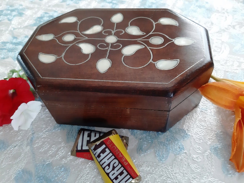 Handmade Jewelry Box Inlaid With Mother of Pearl Memory Box Etsy UK