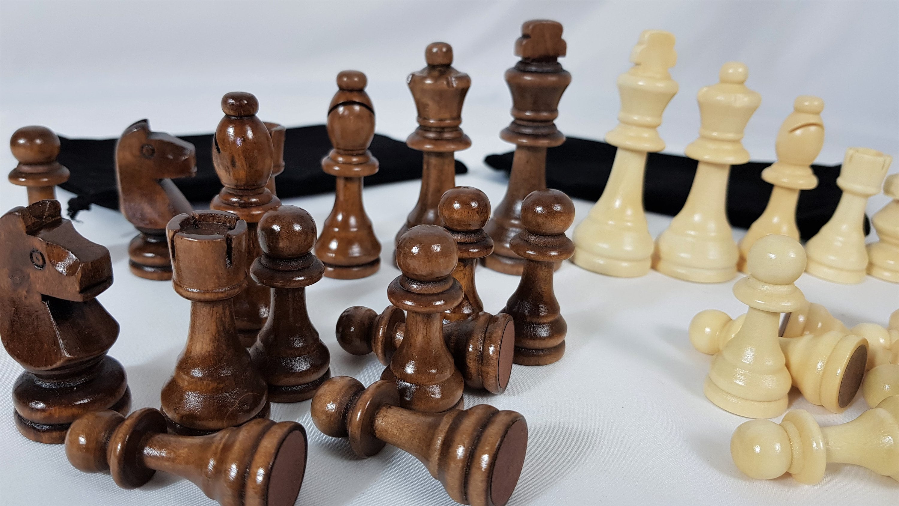 Two chess pieces - pawns made from lacquered wood Vector Image