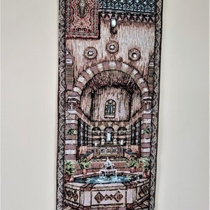 Wall Decorative ,embroidery and doubt Beadwork ,Size 44.5&quot; X 12&#39;&#39;. Old Damascus House .Wall Hangings,Home decor.