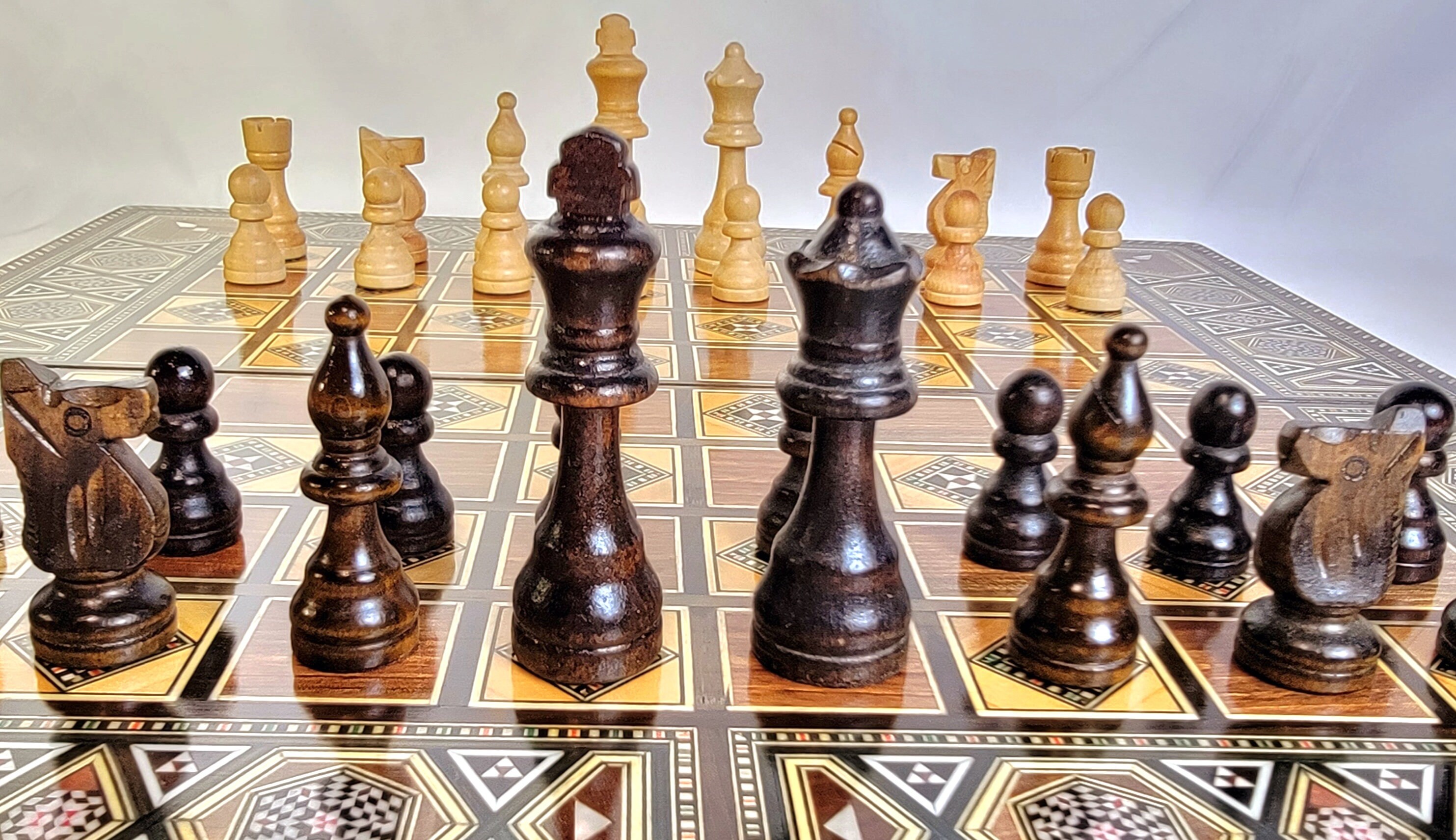 Details about   32 Piece Wooden Carved Chess Pieces Hand Made Large Set show original title 