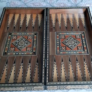 Large Size Backgammon Checkers Chess Set .mosaic Inlaid - Etsy
