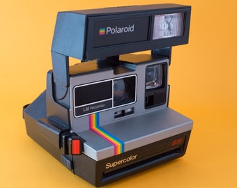 Vintage Polaroid Supercolor 635CL Instant Camera - Silver / Rainbow - Fully Tested & Perfectly Working