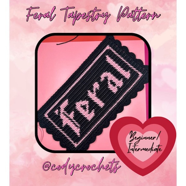 Patrón de tapiz de crochet salvaje / Gráfico / Bloque de color / Escrito / Instrucciones / .pdf