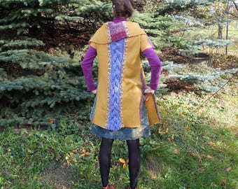 Gypsy jacket, Recycled vest, Colorful sleeveless, Boho waistcoat, Oversized, Bohemian clothing, Hippie clothes, Festival tunic