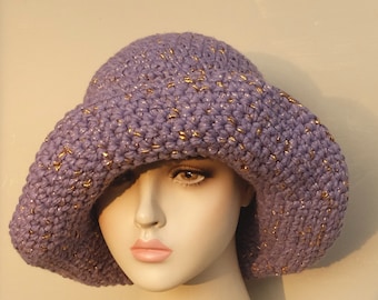 Brimmed Hat, Hat and Nose Warmer, Womens Hat with Wide Brim, Crochet Hat, Floppy Hat, Flatter Hat, Glamorous Hat, Stylish Hat for Winter