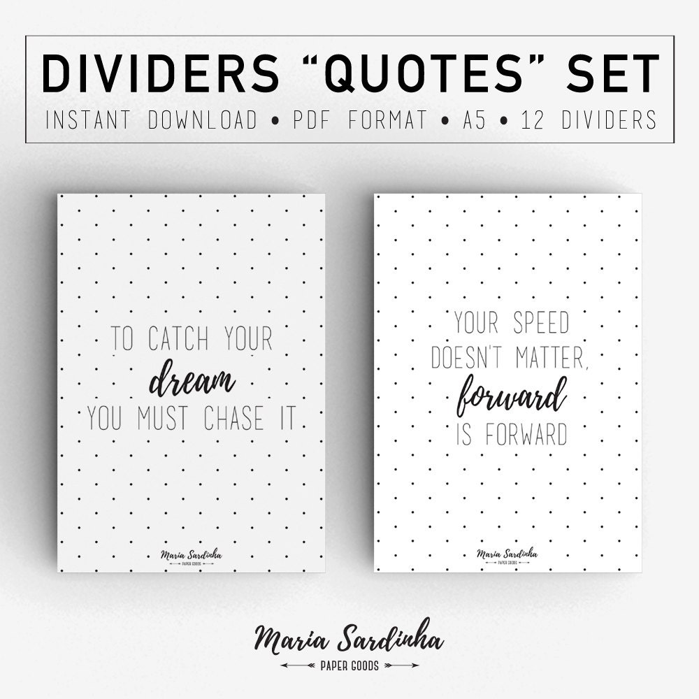 printable divider quotes set inspiration quotes etsy