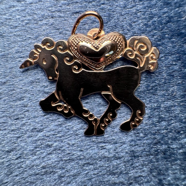 14k Gold Unicorn Pendant Charm