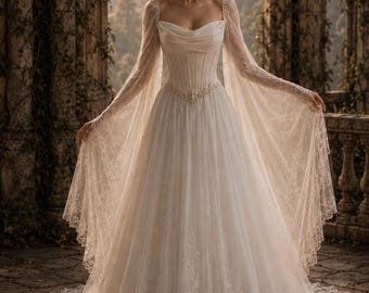 Custom Wedding Dress Deposit 15% Down Payment, Bespoke Lace Bridal Gown, Made to Measure