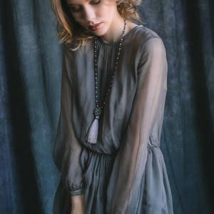 Silk wedding dress, Alternative wedding dress, Colored wedding dress, Summer wedding dress, Vintage wedding dress - 0127