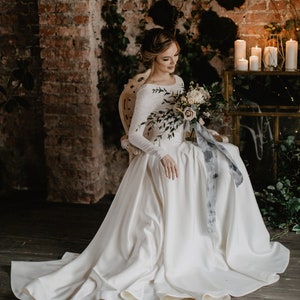 Unique Two Piece Wedding Dress, Bridal Separates ,crop Top Dress