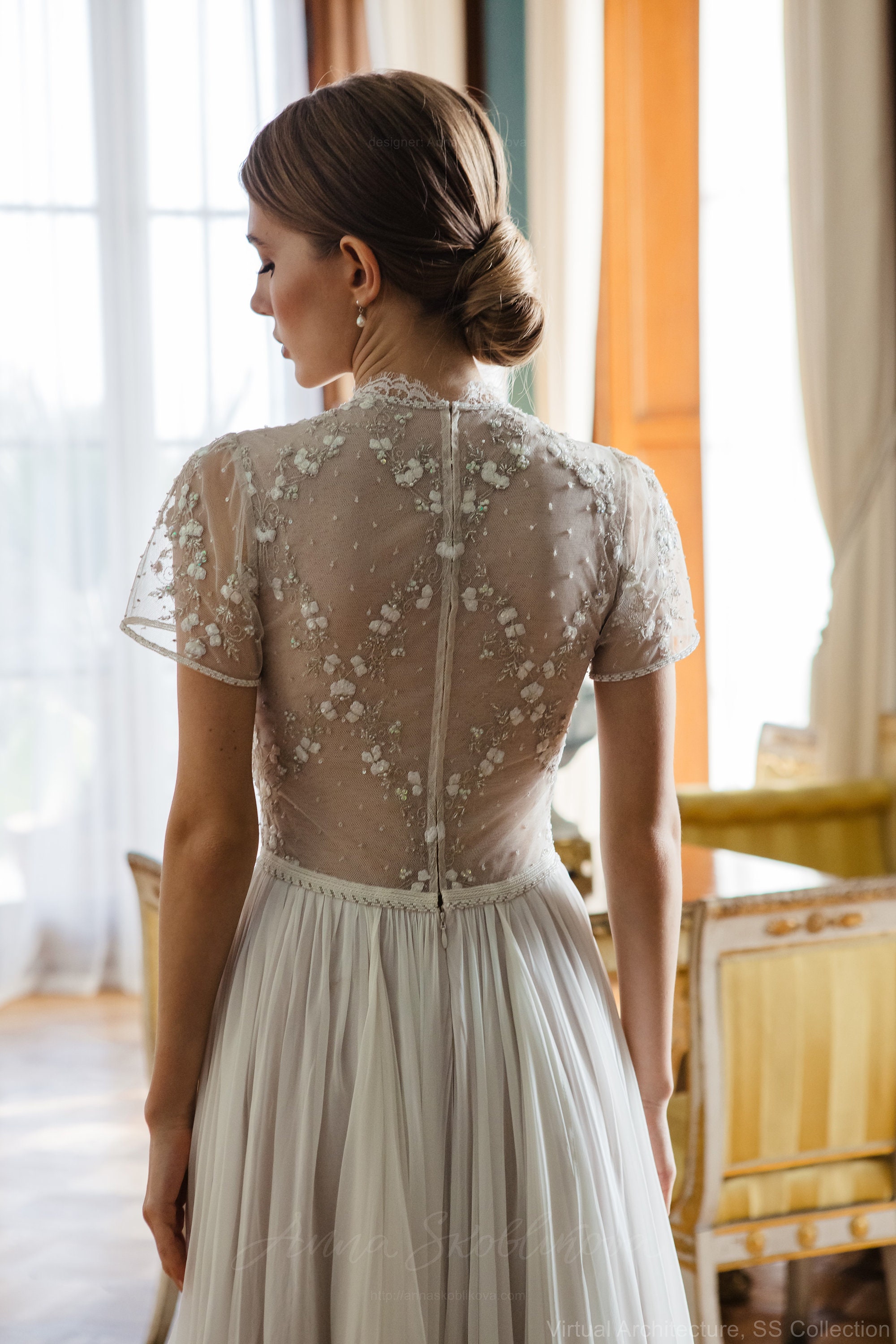 FINAL SALE - One Size Only - Sample Sale, Sale wedding dress, dress for sale, tiered wedding dress, embellishment beaded dress / 0171