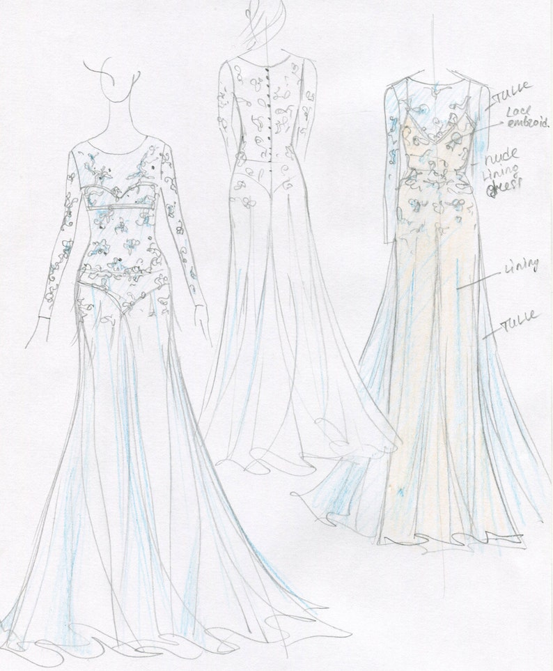 Blue wedding dress, blue gown, Blue wedding gown, Blue bridesmaid dress, Wedding dress, Crystal wedding dress, Custom, 0056 image 4