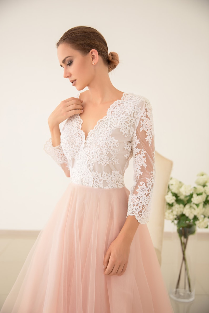 pink wedding attire