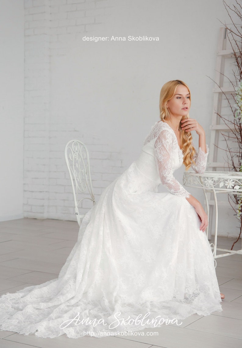 etsy modest wedding dress